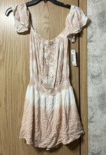 Vestido Ocean Drive para mujer multicolor bordado mangas acampanadas talla pequeña NUEVO