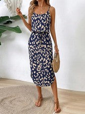 Maxivestido de mujer con tirantes de espagueti y abertura