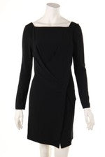 MAIYET Vestido Drapeado D 36 Negro NUEVO