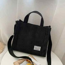 Bolso negro mediano para Mujer Cartera de Tela Casual de Moda