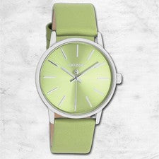 Oozoo Reloj De Pulsera Para Dama Timepieces Analógico De Cuero Verde UOC11367