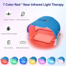 ZJKC 7 Colores LED Terapia de Luz Facial Rojo Azul Máscara Dispositivo para Acné
