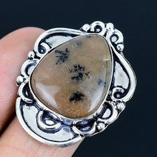 Anillo de joyería de plata esterlina 925 hecho a mano con piedras preciosas...