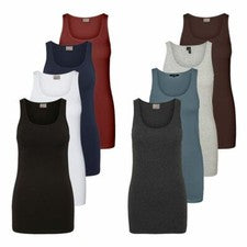 Vero Moda Mujer Tanque Top Largo Camisa Stretch Básico Mujer sin Mangas