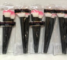 Lote de 5 brochas de maquillaje paquetes triples negras con puntas rosas "barra de belleza" regalo de fiesta