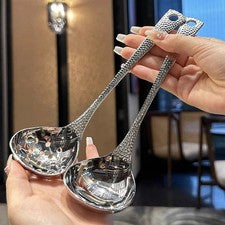 Löffel mit langem Griff Suppensieb zum Servieren von Suppen und Brüh