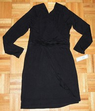 Vestido envolvente S.H.E Soul Harmony Energy para mujer mangas largas negro diseñador etiquetas nuevas