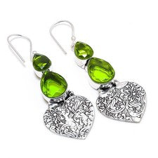 Pendiente de joyería de plata esterlina 925 hecho a mano de piedras...