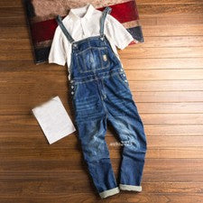 Moda Hombres Monos de mezclilla Monos Pantalones cargo Clásicos Babero Pantalones Jeans Ropa de trabajo
