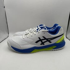 Zapatos Pickleball ASICS Gel-Dedicate 8 Blanco/Verde Lima/Azul (Hombre 14)