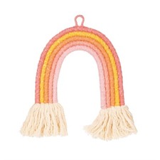 Macramé Arco Iris Terroso Colgante de Pared Guardería Boho Natural Decoración del Hogar Macramé
