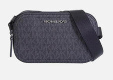 Bolso para cámara Michael Kors Cooper Signature Logo cremallera azul almirante nuevo con etiquetas $248