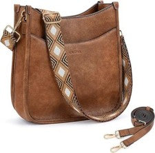 Bolsos de hombro para mujer Bolso bandolera de cuero vegano de moda Ca01-marrón