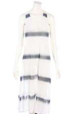 Les Copains Beach Dress Batik Stripes L white charcoal NEW