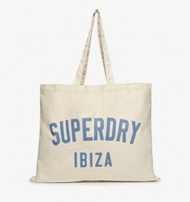 Superdry Bolso Tote Natural Marrón/Madera de Cuña Azul H 43cm W 52cm Correa Altura 27cm
