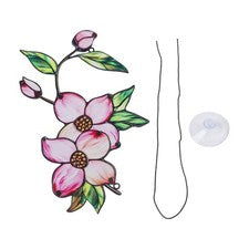 Brillante adorno de pared con flores de doble cara con ventosa para el estilo del hogar