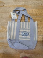 Bolso de Mano Trader Joe's Mini de Lona a Rayas Azul Claro