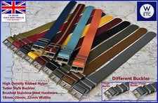 Correa de Reloj NATO, ALTA DENSIDAD Nylon Acanalado para Hebilla Tudor 18mm, 20mm 22mm