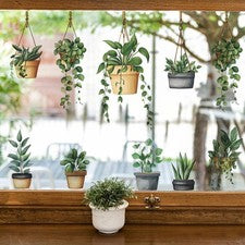 Pegatina de pared para muebles de planta en maceta acuarela 1 pieza decoración del hogar _wo
