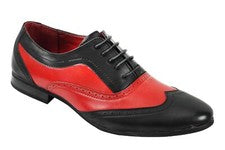 Zapatos para Hombres Vintage Retro 1920 Negro Rojo Cuero Línea Brogue Inteligentes con Cordones Spat