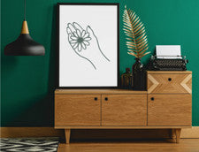 Impresión Floral Mano 2024 Boho Hippie Simple Hogar Decoración Pared