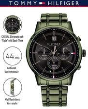 Tommy Reloj Hombre 1791634 Cuarzo Acero Inoxidable con Doble Hora y Fecha, Ø44mm, NUEVO/EMBALAJE ORIGINAL