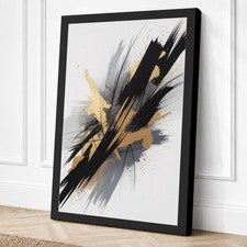Impresión en lienzo moderno trazos gestuales arte de pared decoración del hogar listo para colgar