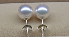 Pendientes de joyería de perlas de agua dulce reales redondos de 5-10,5 mm pendientes de plata 925