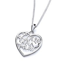 Collar colgante corazón Love You MUM de plata de ley 925 + cadena de 16 18 20 pulgadas