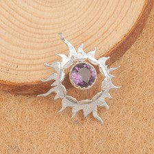 Colgante de joyería de plata de ley 925 hecho a mano con piedras preciosas de amatista africana regalo para