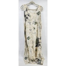 Maxi Vestido Nana Moda Nueva York Para Mujer Grande Floral Sin Mangas Hecho en EE. UU. NUEVO CON ETIQUETAS