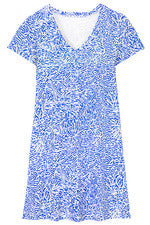 Vestido para mujer - Vestido estampado azul - Vestido camiseta - XL - Jersey algodón