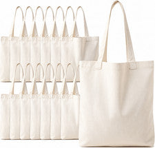Lote reutilizables de bolsos de hombro de compras de lona de algodón 100 % liso a granel