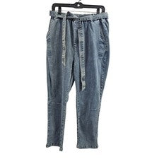 Kidorman Hombres Denim Cintura Elástica Autoatado Cinturón Pantalones Jeans Bolsa de Papel L NUEVO