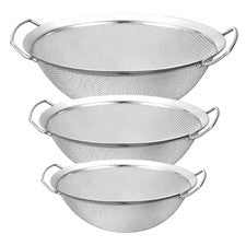 Tamiz Malla 20/25/28 Cm Acero Inoxidable Ligero Con 2 Asas Plata Práctico Nuevo