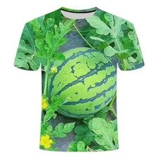 Camiseta Para Hombre Informal Moda Sandía Creativa Gráfica Divertida Cuello en O Manga Corta