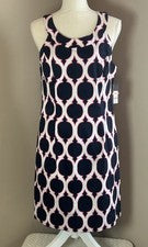 Nuevo con etiquetas Vestido estilo halter estampado celosía costera Crown & Ivy para mujer totalmente forrado 10