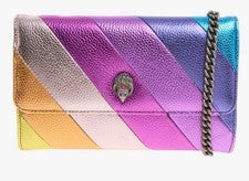 Bolso clutch Kurt Geiger Kensington metálico arco iris nuevo con etiquetas PVP £149
