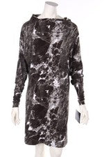 KAMALIKULTURE BY NORMA KAMALI dress Print M charcoal white NEW