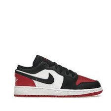 Jordan 1 Low GS Blanco Negro Rojo Universitario Niños Informales Zapatos de Baloncesto 553560-161