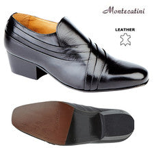 Zapatos de cuero suave Montecatini para hombre formales negocios boda plisado vampiro zapato