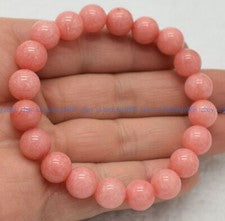 Hübsche 6/8/10/12/14mm Rosa Rhodochrosit Edelstein Runde Perlen Armband 19cm