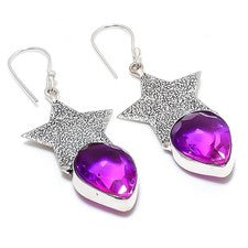Pendiente de joyería de plata esterlina 925 hecho a mano con piedras...