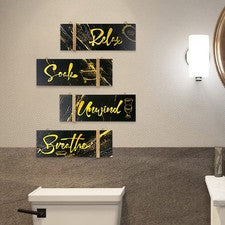 4 Piezas Placas Colgantes de Madera Estilo Pastoral Decoración de Pared para el Hogar
