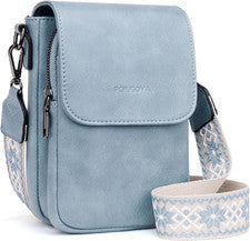 Bolso bandolera pequeno mujer de moda cuero 3 compartimentos tarjetero carta