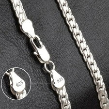 Cadena de collar de plata de ley 925 para mujer y hombre elegante joyería de boda regalo