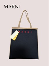 [NUEVO CON ETIQUETAS] Bolso Shopper Marni Jacquard Negro Beige W38 H41cm...