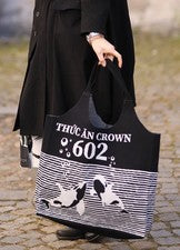 BOLSO RUNDHOLZ BLACK LABEL - XXL Lagenlook - negro blanco roto