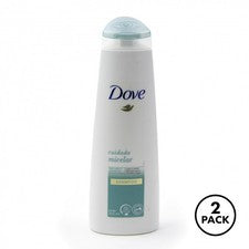 Paquete de 2 champú fórmula micelar purificante para el cuidado del cabello Dove Detox botella de 350 ml