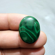 Joyería de piedras preciosas de cabujón con forma ovalada de malaquita verde ...